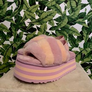 UGG Women's Disco Stripe Slide Primrose/Pink Dusk